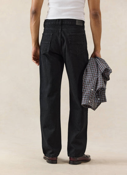 Men's Straight Leg Black Jeans - Heritage Denim - Cotton | Percival