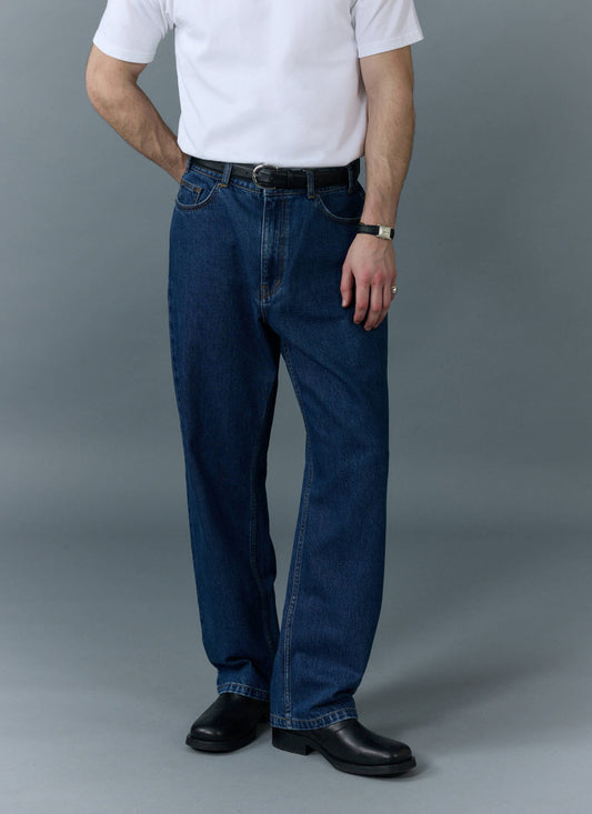 Percival Men's Relaxed Fit Jeans - Denim - Mid Wash Blue | Percival