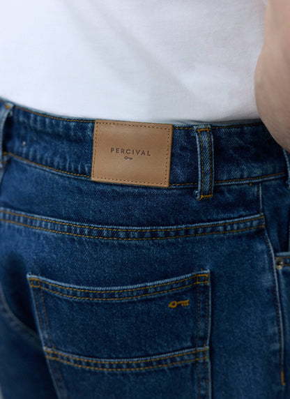 Percival Men's Relaxed Fit Jeans - Denim - Mid Wash Blue | Percival
