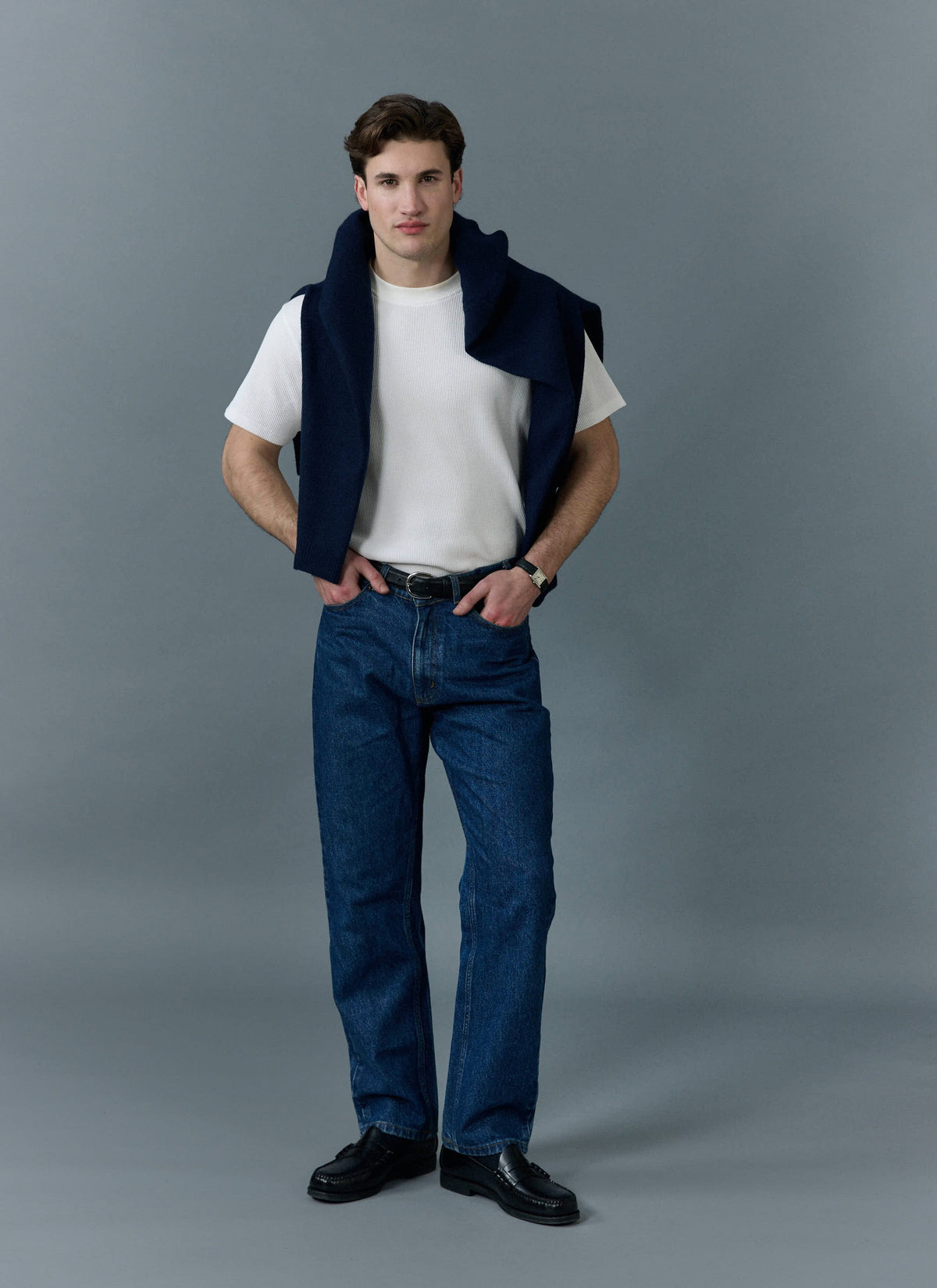 Men's Straight Leg Denim Jeans - BCI Cotton - Mid Wash | Percival