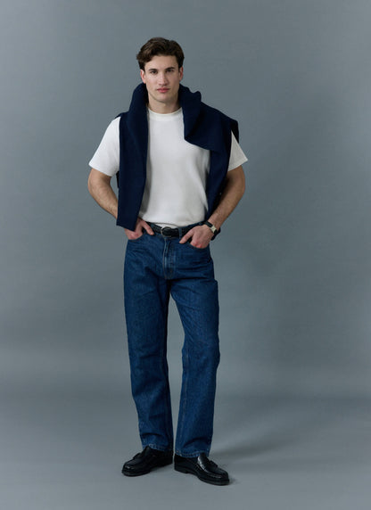 Men's Straight Leg Denim Jeans - BCI Cotton - Mid Wash | Percival