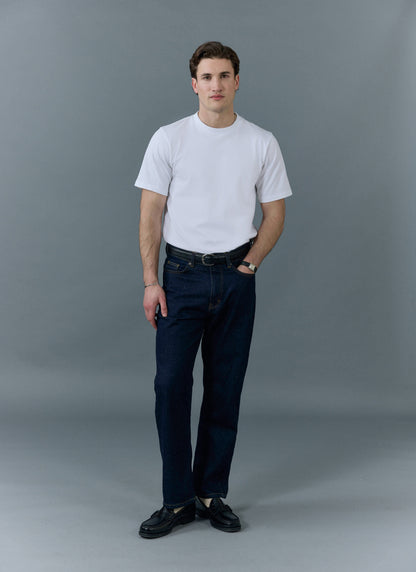Men's Straight Leg Denim Jeans - BCI Cotton - Indigo Blue | Percival