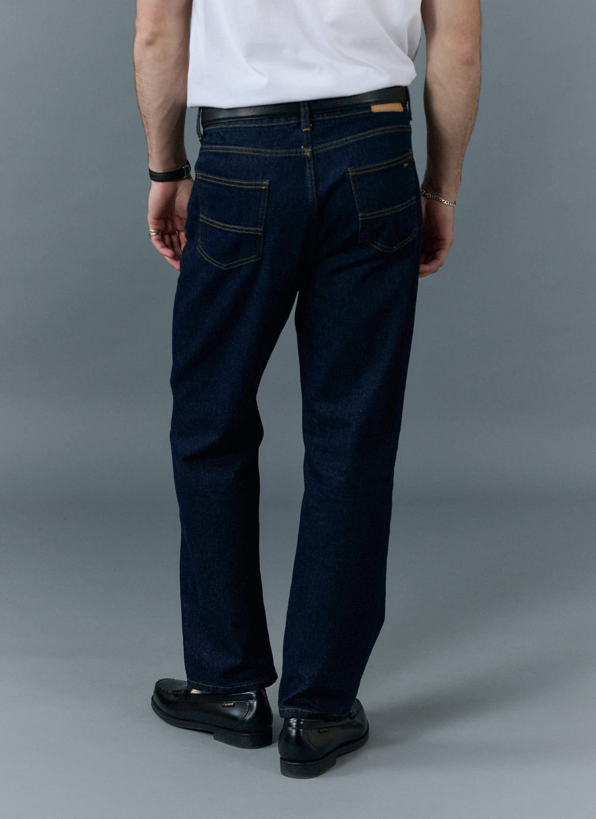 Men's Straight Leg Denim Jeans - BCI Cotton - Indigo Blue | Percival