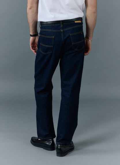 Men's Straight Leg Denim Jeans - BCI Cotton - Indigo Blue | Percival