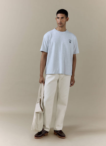 Men's Cream Straight Leg Denim Jeans - 100% BCI Cotton | Percival