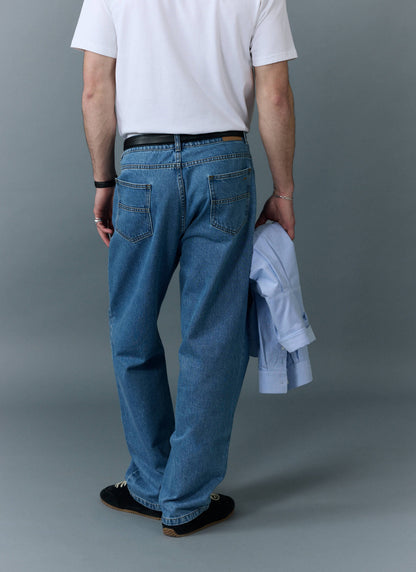 Percival Men's Relaxed Fit Jeans - Denim - Light Wash Blue | Percival