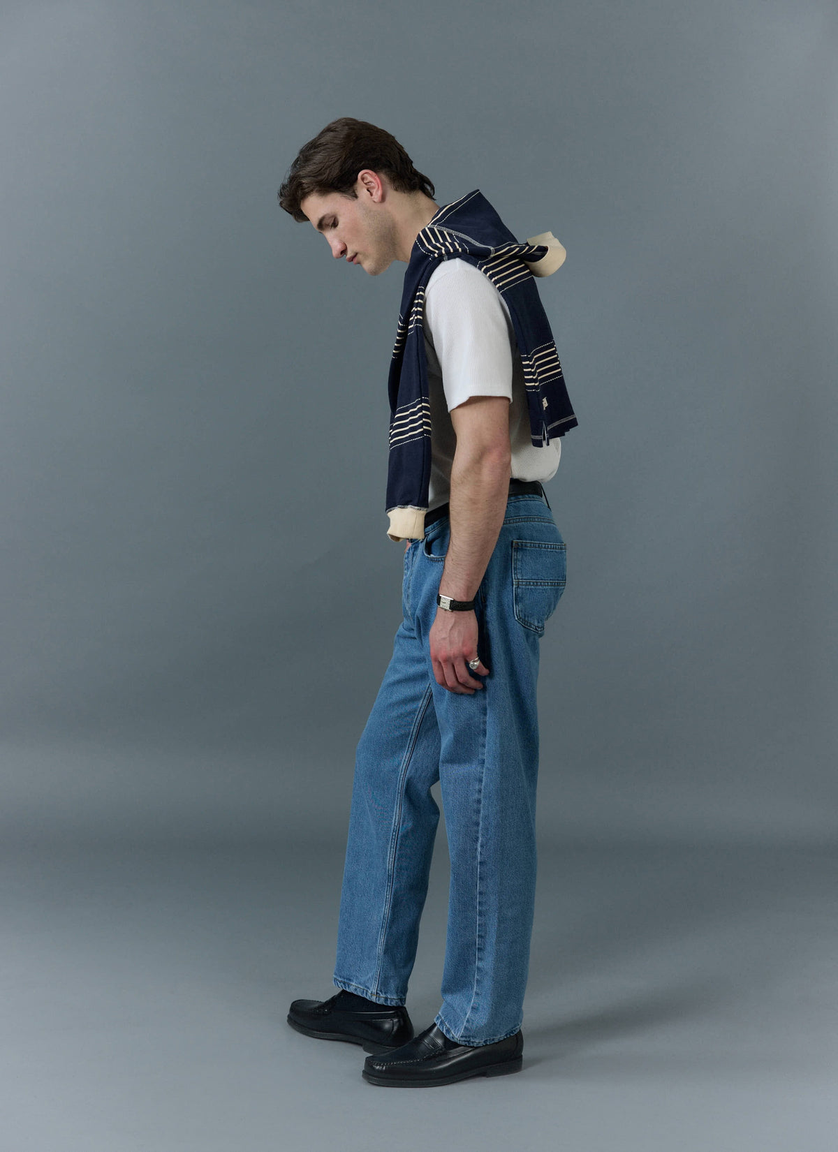 Men's Straight Leg Denim Jeans - BCI Cotton - Light Wash Blue | Percival