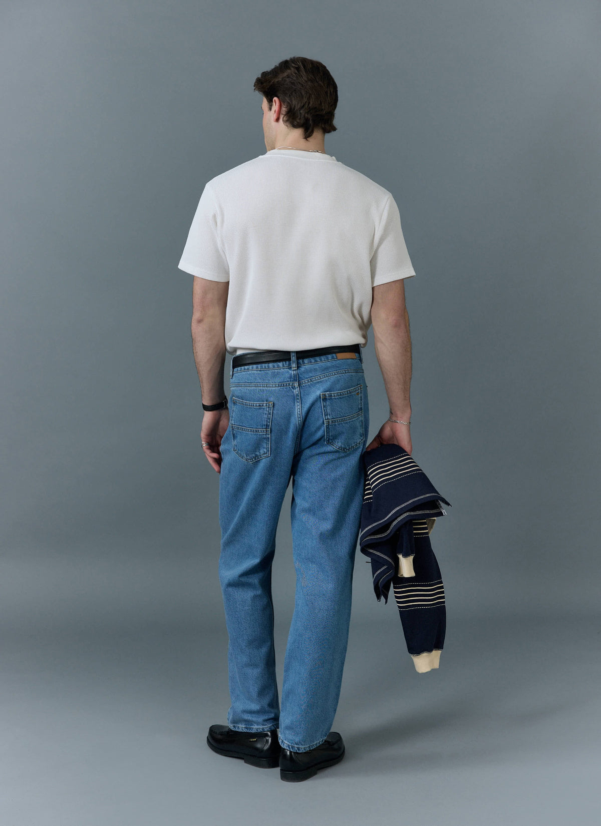 Men's Straight Leg Denim Jeans - BCI Cotton - Light Wash Blue | Percival