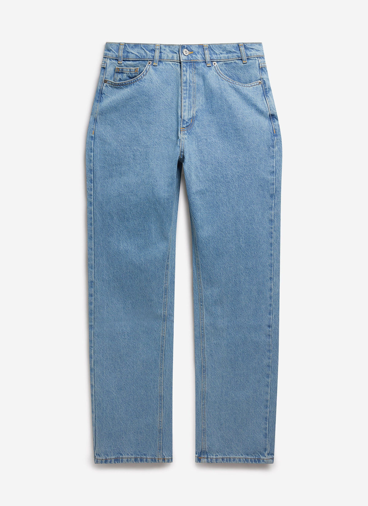 Men's Straight Leg Denim Jeans - BCI Cotton - Light Wash Blue | Percival