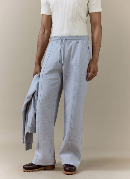 Men's Chronicle Straight Leg Trackpants - Grey Cotton Jersey | Percival