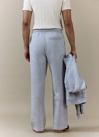 Men's Chronicle Straight Leg Trackpants - Grey Cotton Jersey | Percival