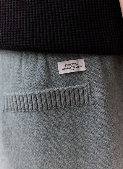 Men's Trackpants - Chronicle Knitted Straight Leg - 100% Cotton - Grey | Percival