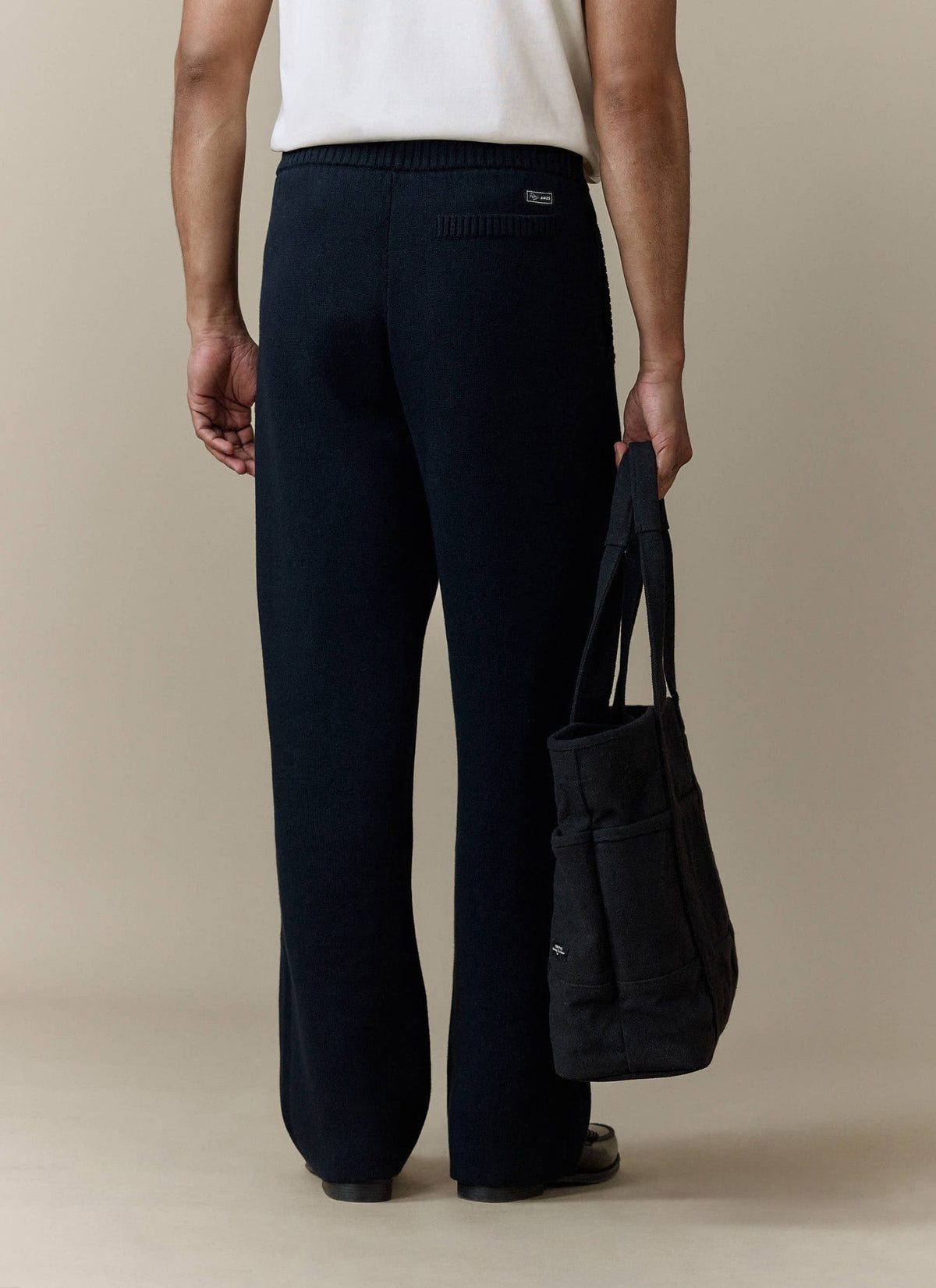 Chronicle Knitted Straight Leg Trackpants - Cotton - Black | Percival