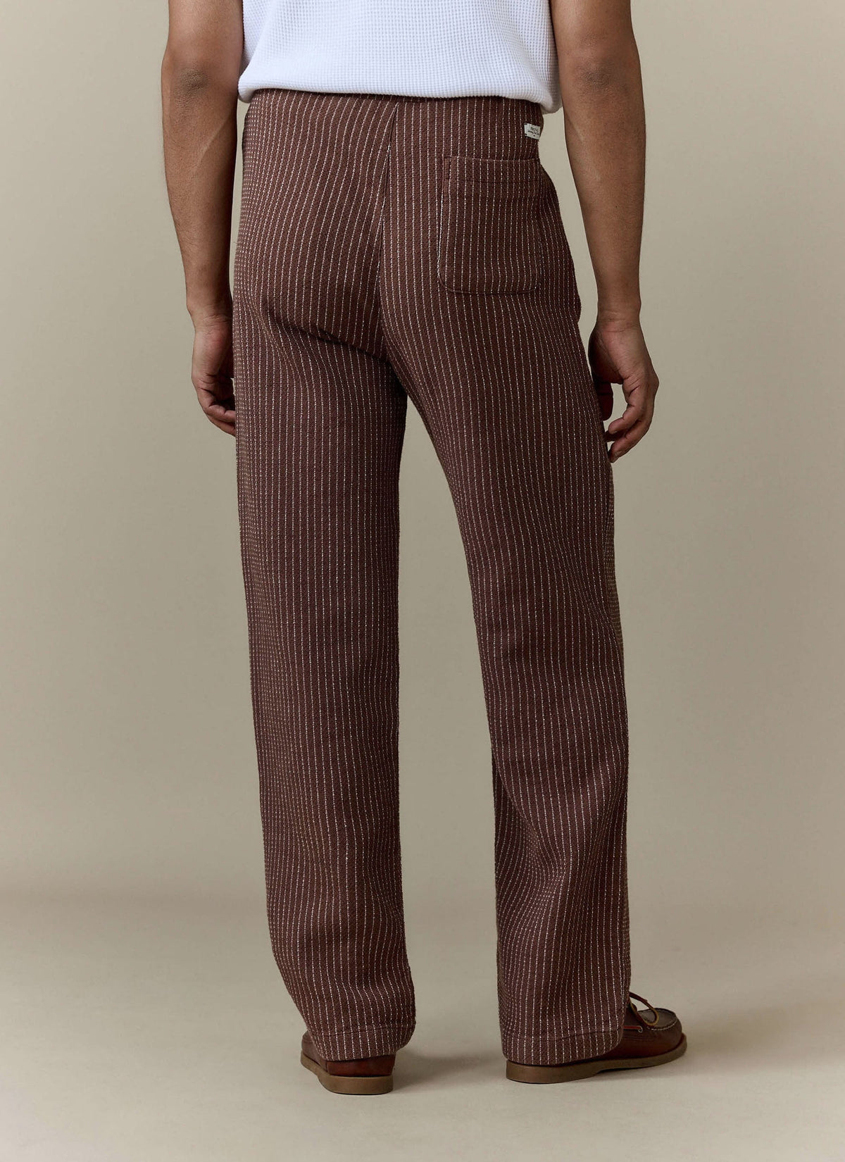 Men's Sorrento Wide Leg Trousers - Linen Cotton Blend - Brown | Percival