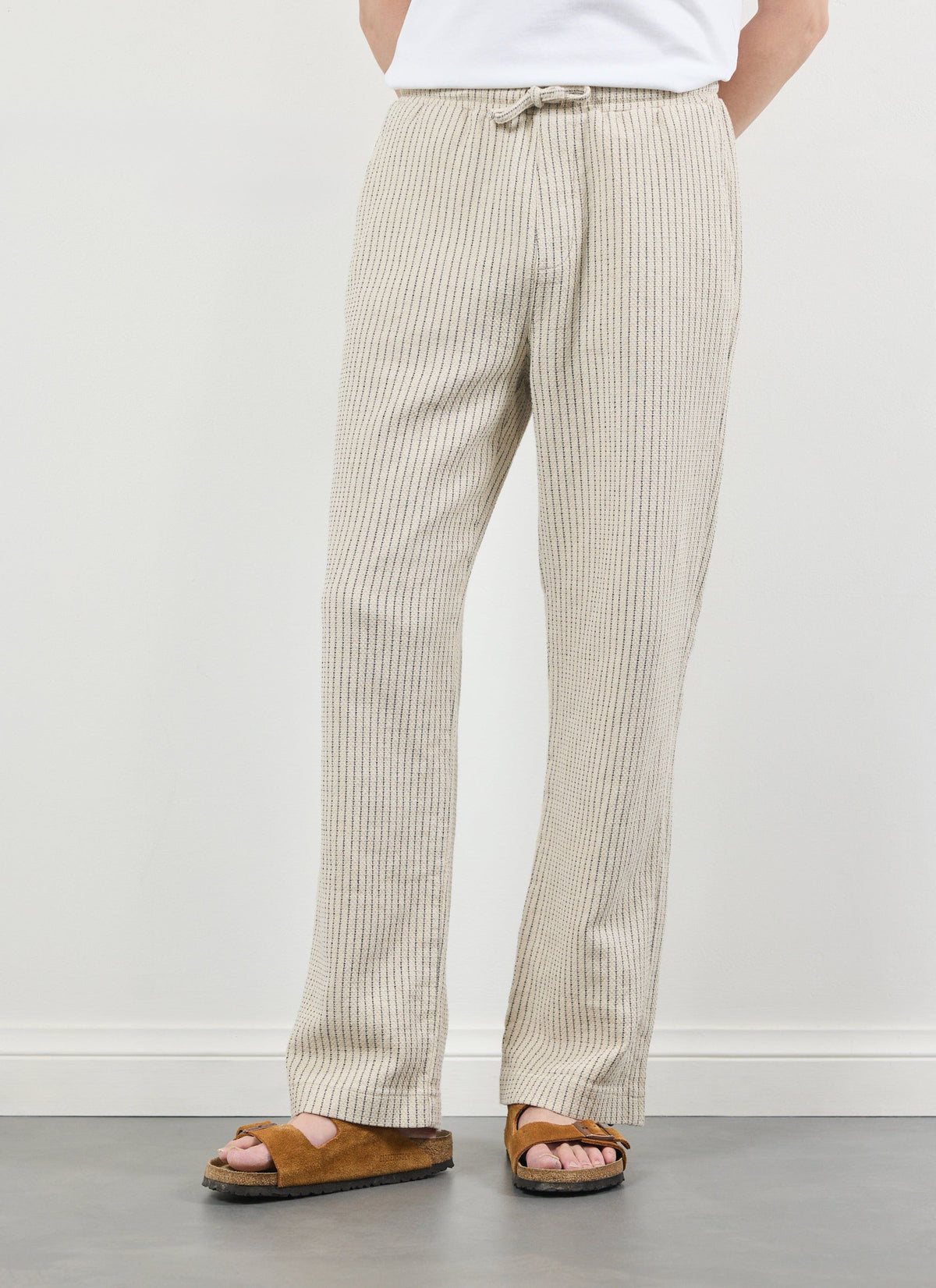 Sorrento Linen Trousers - Cotton Linen - Cream | Percival