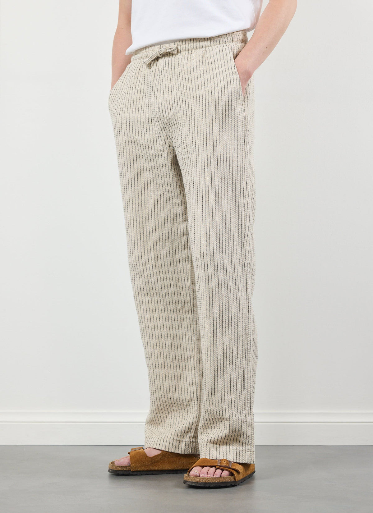 Sorrento Linen Trousers - Cotton Linen - Cream | Percival