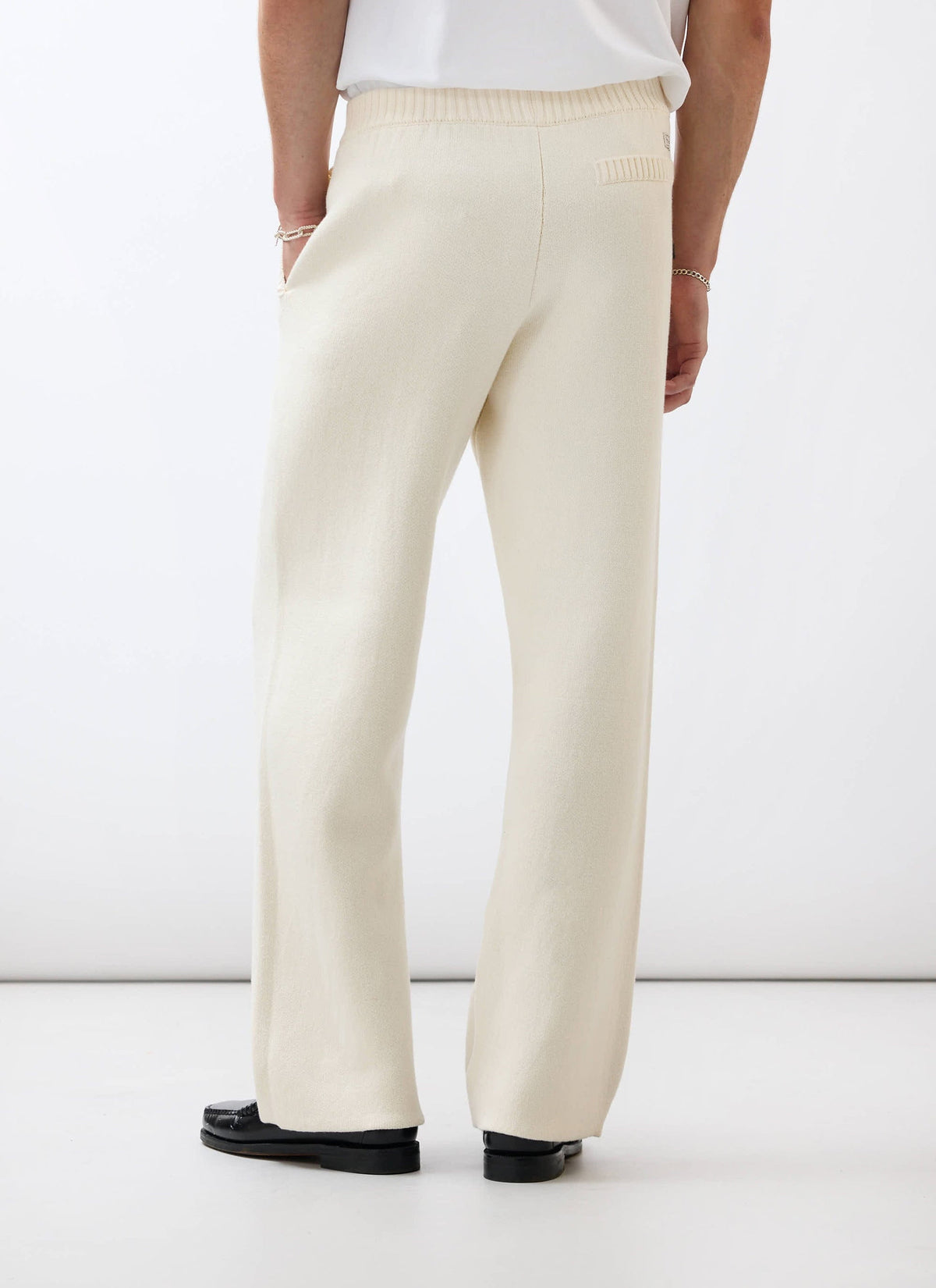 Chronicle Knitted Straight Leg Trackpants - Cotton - Cream | Percival