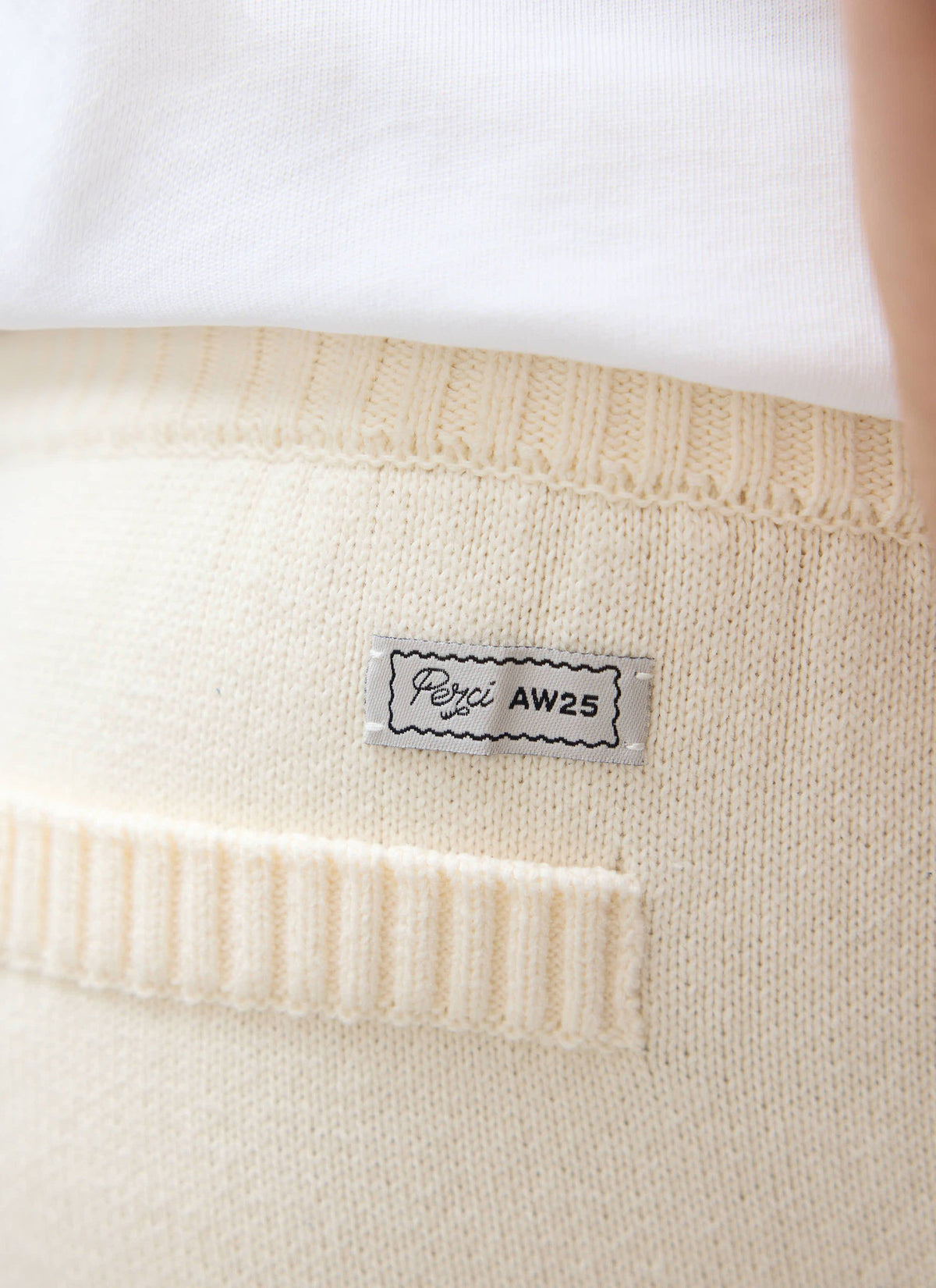 Chronicle Knitted Straight Leg Trackpants - Cotton - Cream | Percival