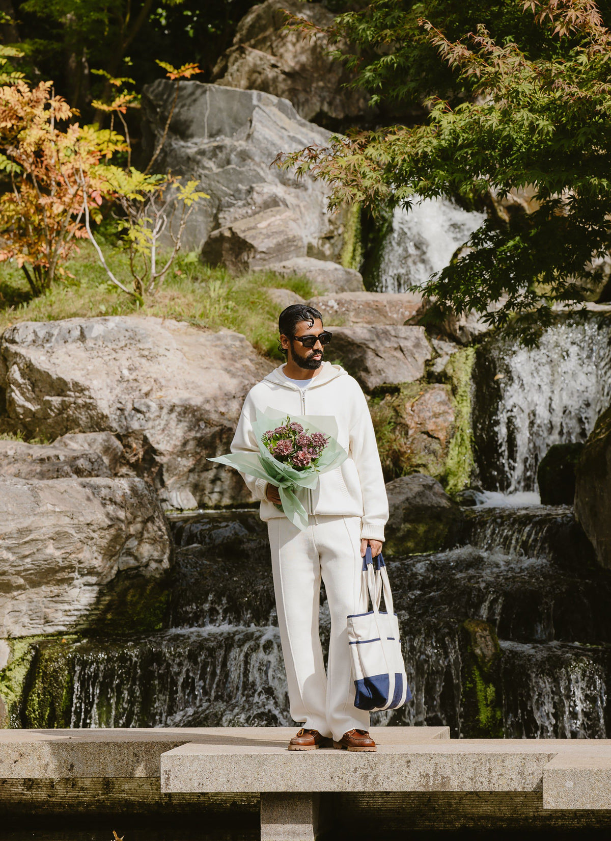 Chronicle Knitted Straight Leg Trackpants - Cotton - Cream | Percival