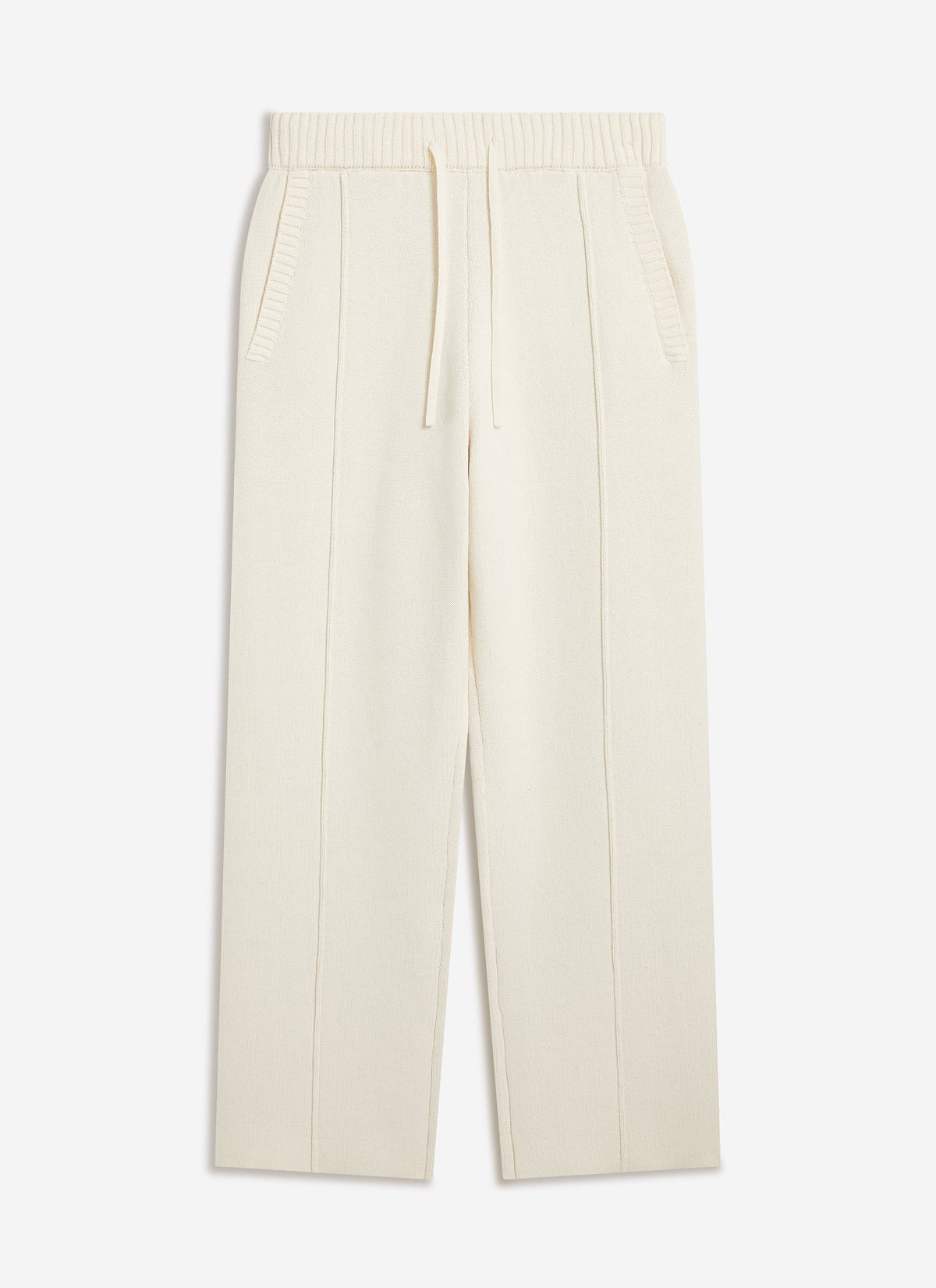 Chronicle Knitted Straight Leg Trackpants - Cotton - Cream | Percival