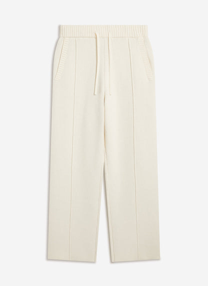 Chronicle Knitted Straight Leg Trackpants - Cotton - Cream | Percival