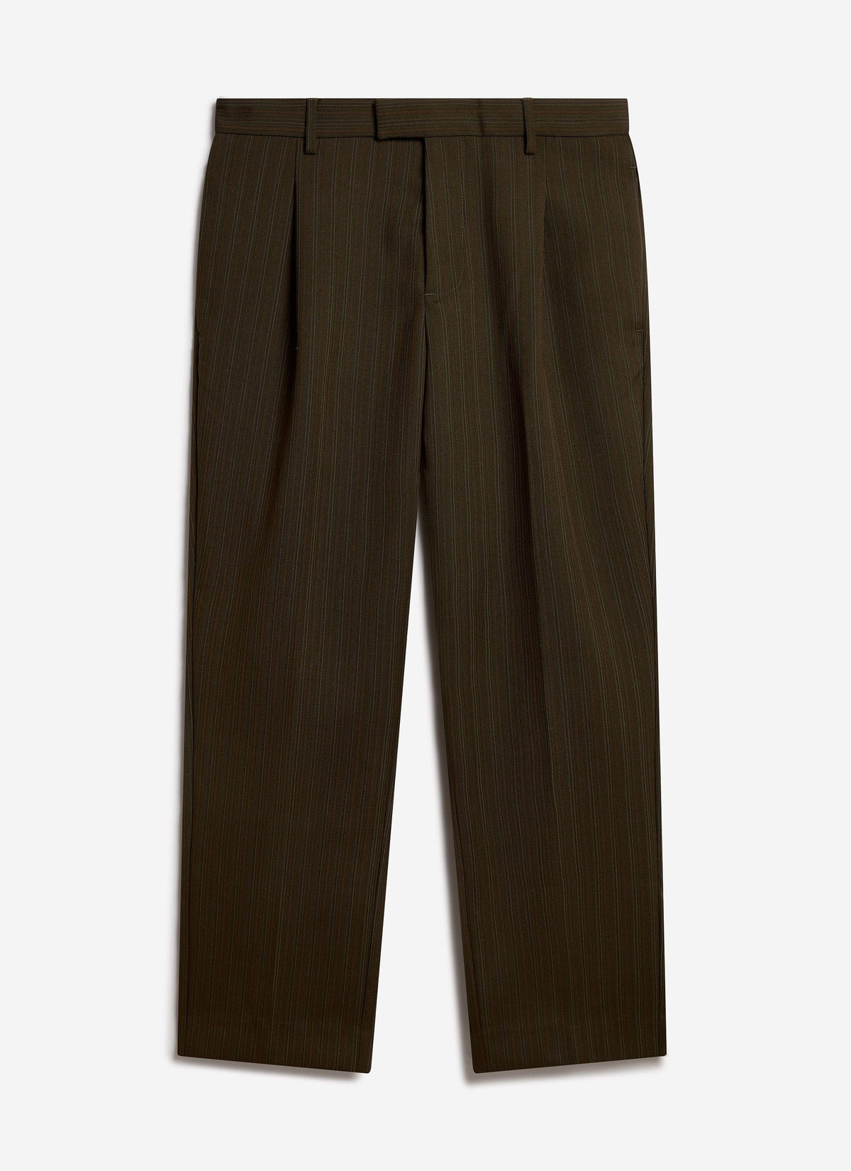 Men's Suit Trousers: Chapter - Pleated - Cotton - Forest Green | Percival