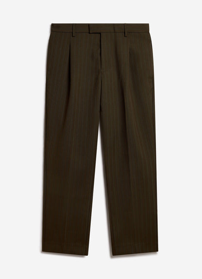 Men's Suit Trousers: Chapter - Pleated - Cotton - Forest Green | Percival