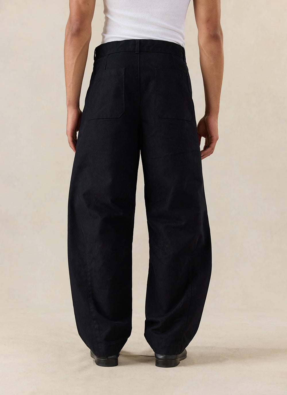 Men's Barrel Leg Trousers - Milo - Cotton - Black | Percival
