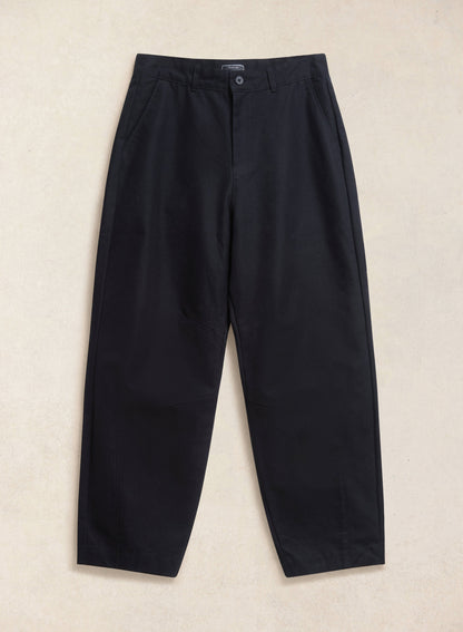Men's Barrel Leg Trousers - Milo - Cotton - Black | Percival