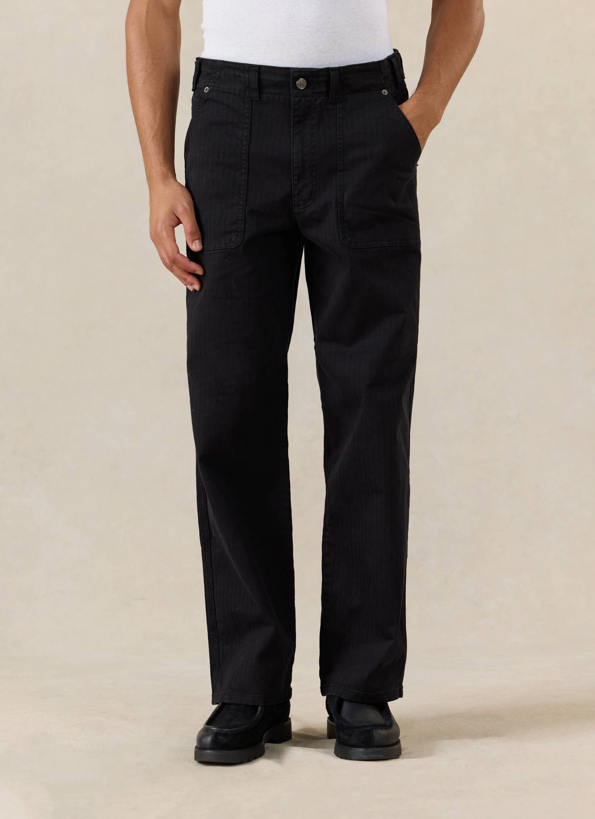 Men's Carpenter Trousers - Lungo - Cotton - Black | Percival