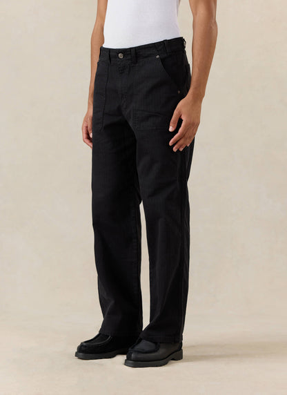 Men's Carpenter Trousers - Lungo - Cotton - Black | Percival