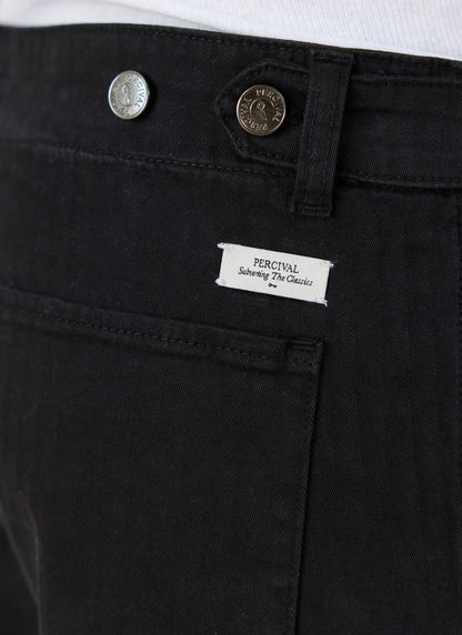 Men's Carpenter Trousers - Lungo - Cotton - Black | Percival