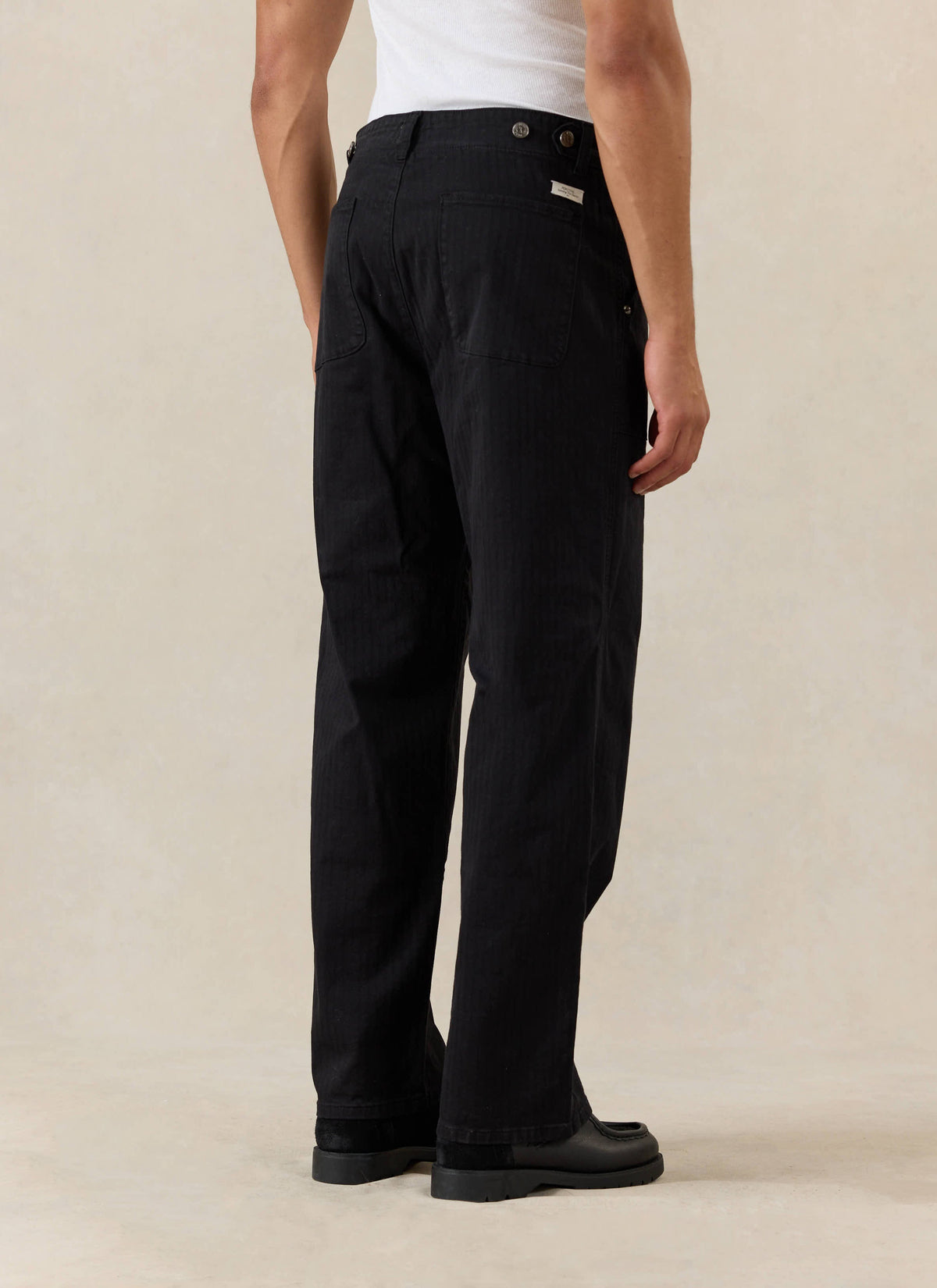 Men's Carpenter Trousers - Lungo - Cotton - Black | Percival