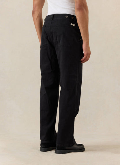 Men's Carpenter Trousers - Lungo - Cotton - Black | Percival