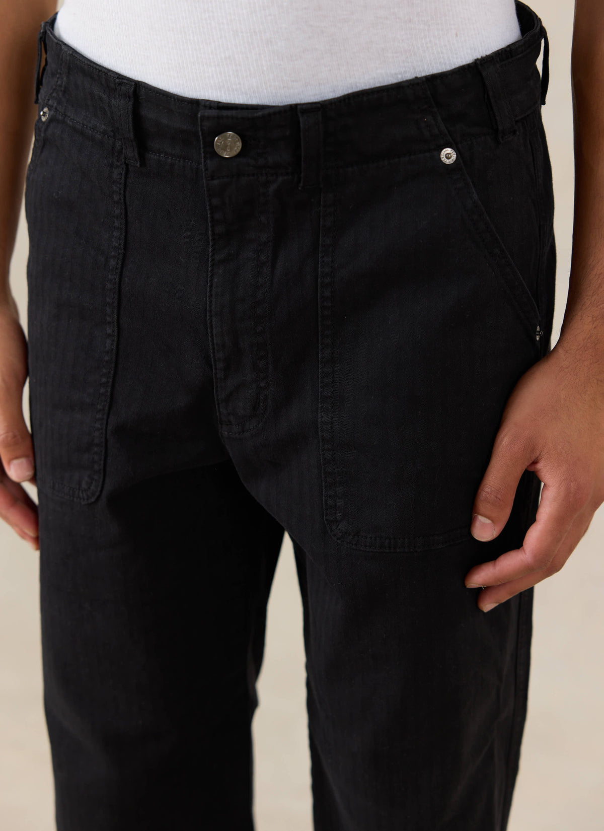 Men's Carpenter Trousers - Lungo - Cotton - Black | Percival
