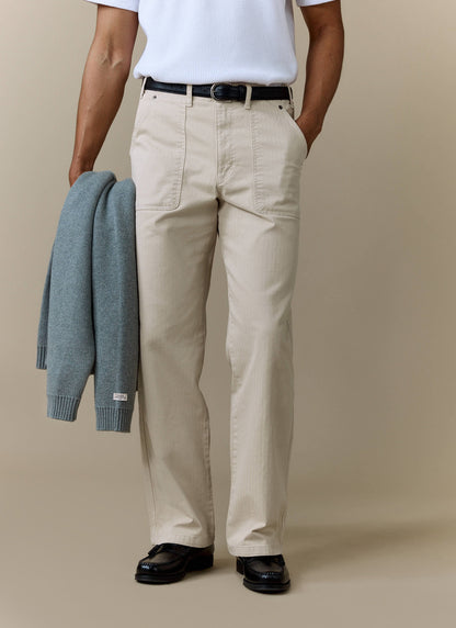 Men's Carpenter Trousers - Cotton - Cream | Percival