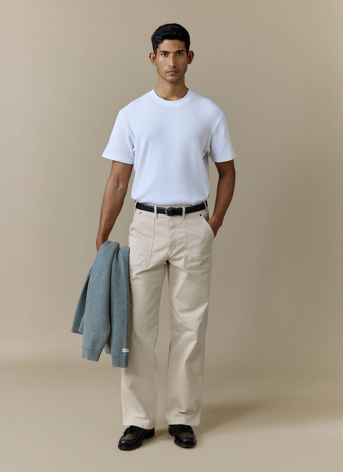 Men's Carpenter Trousers - Cotton - Cream | Percival