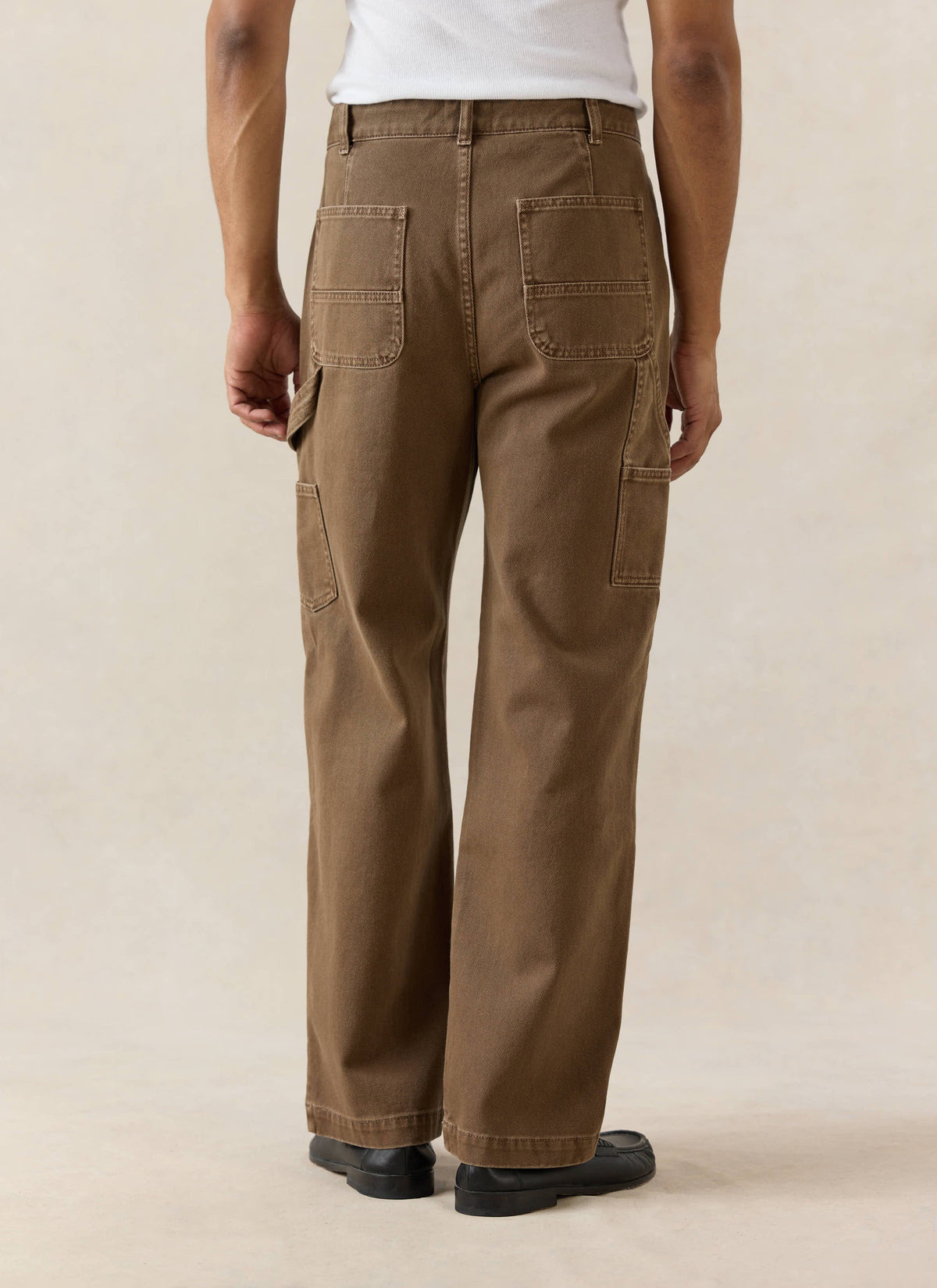 Men's Brown Carpenter Trousers - Straight Leg - Cotton | Percival