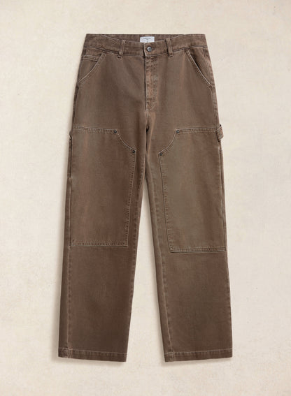 Men's Brown Carpenter Trousers - Straight Leg - Cotton | Percival