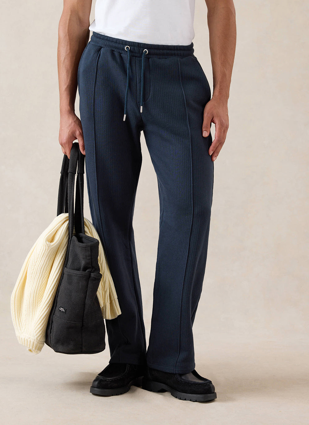 Conrad Straight Leg Trackpants - Navy Cotton | Percival