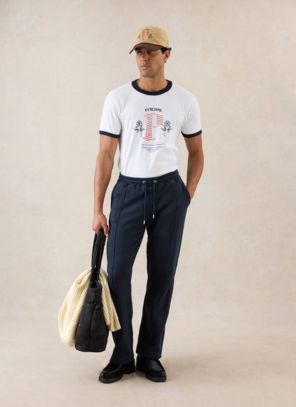 Conrad Straight Leg Trackpants - Navy Cotton | Percival