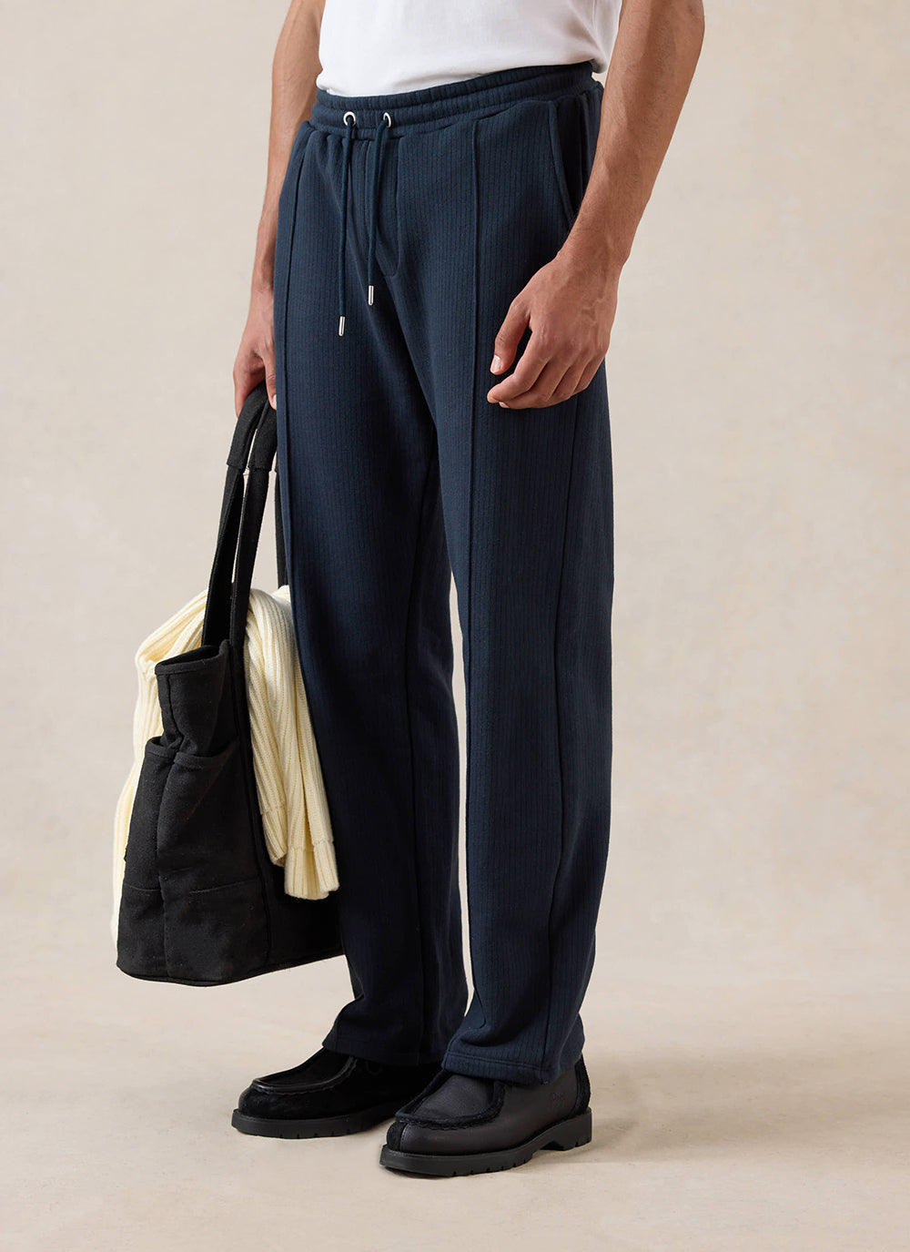 Conrad Straight Leg Trackpants - Navy Cotton | Percival