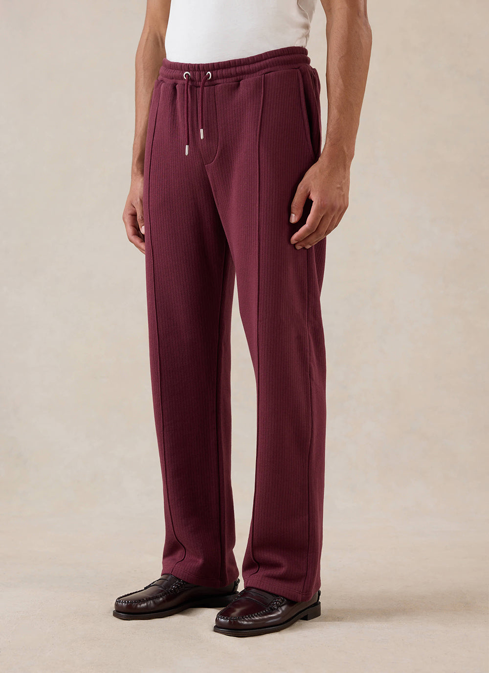 Men's Conrad Trackpants - Burgundy Cotton | Percival