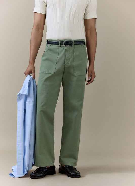 Men's Carpenter Trousers - Cotton - Sage Green | Percival