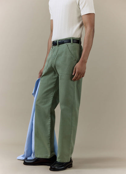 Men's Carpenter Trousers - Cotton - Sage Green | Percival