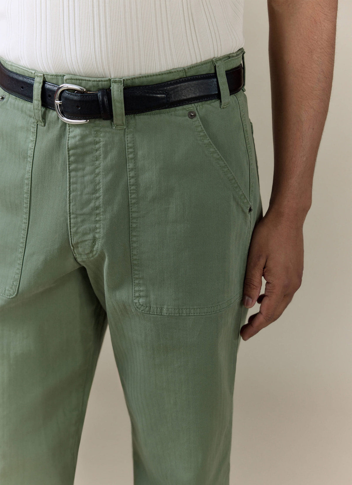 Men's Carpenter Trousers - Cotton - Sage Green | Percival