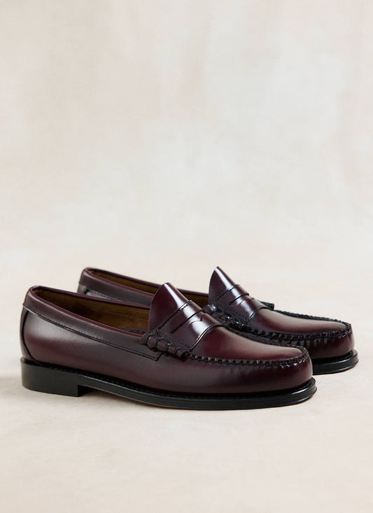 G.H.Bass Easy Weejun Larson Flag Penny Loafer - Wine Leather | Percival