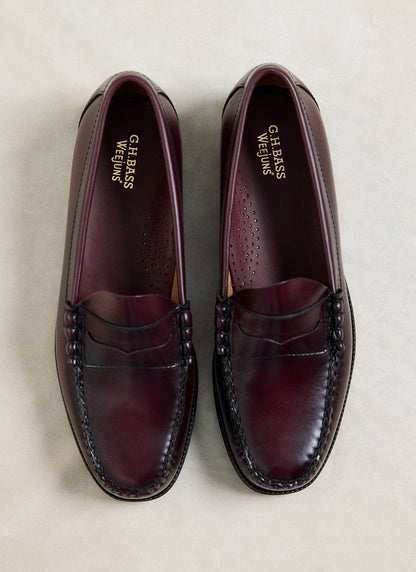 G.H.Bass Easy Weejun Larson Flag Penny Loafer - Wine Leather | Percival