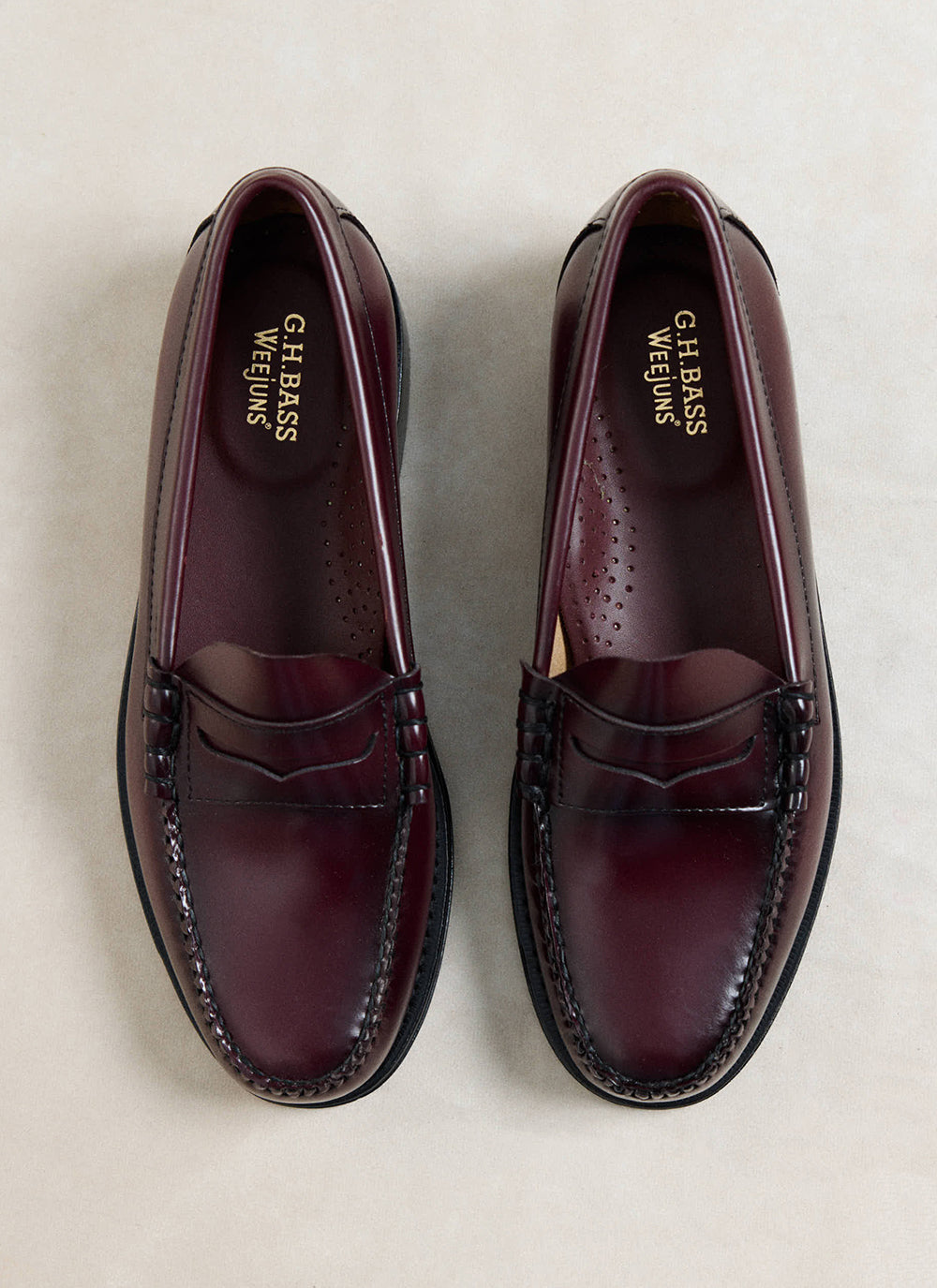 G.H. Bass Weejun Larson Penny Loafers - Wine Leather | Percival