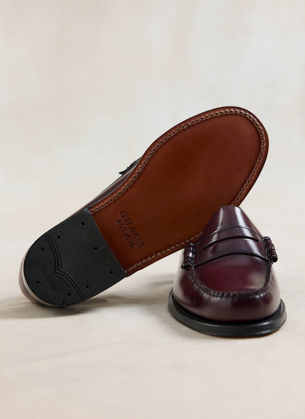 G.H. Bass Weejun Larson Penny Loafers - Wine Leather | Percival
